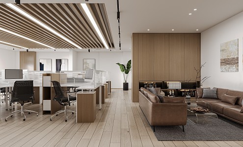 modern public office area office 3d model