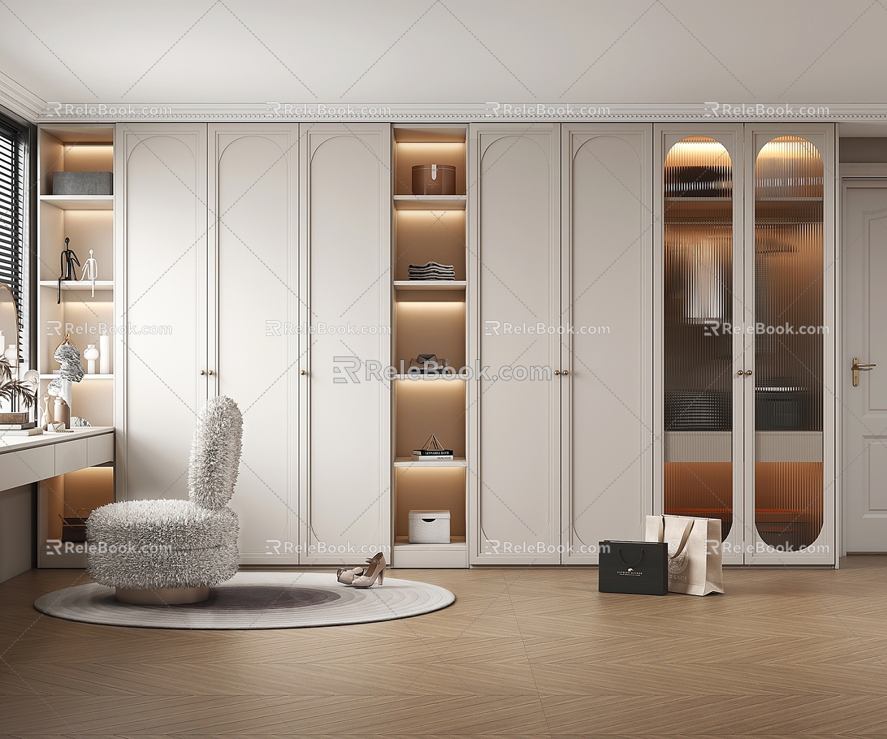 Wardrobe European-style wardrobe Jane European wardrobe 3d model