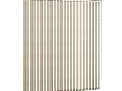 Modern Minimalist Curtain With Vertical Stripes Linen Material For Home Decoration 3d model