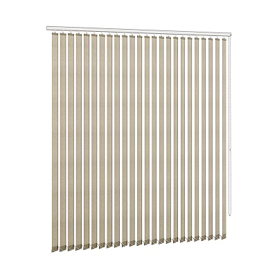 Modern Minimalist Curtain With Vertical Stripes Linen Material For Home Decoration 3d model