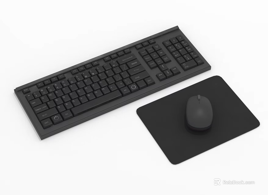 Wireless Computer Keyboard And Mouse With Ergonomic Non Slip Mouse Pad 3d model 