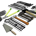 Various Hardware Tools Collection Including Hammers Pliers Wrenches Screwdrivers And Chisels
