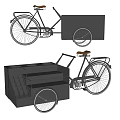 Modern Cargo Bicycle With Large Storage Box And Multiple Compartments Design 3d model