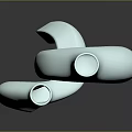Modern Decorative Vases In Light Blue With Unique Curved Design For Home