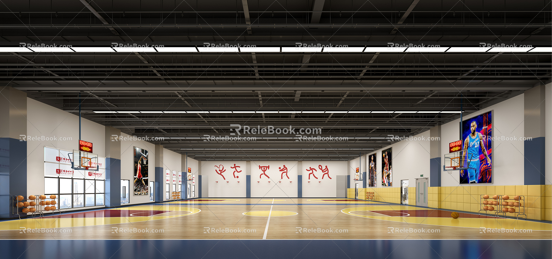 Industrial LOFT basketball court 3d model