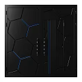 Modern Black Room Divider With Hexagonal Pattern And Blue Accent Lines 3d model