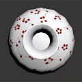 Decorative White Ceramic Vase With Red Dots Pattern And Smooth Curved Shape 3d model