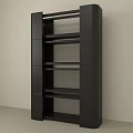 Sturdy Black Vertical Storage Shelf With Multiple Shelves In Minimalist Interior