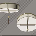 Modern Round Flush Mount Ceiling Lights With Metal Frame And Light Colored Shade 3d model