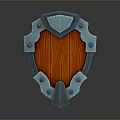 Medieval Shield With Metal Frame Wooden Center And Decorative Rivets Design