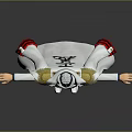 White Military Uniform Outfit with Gold Epaulets White Cape Red Black Trim