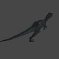 Realistic 3D Dinosaur Model With Spiked Back Red Eyes And Open Mouth