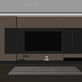 Italian minimalist TV background wall 3d model