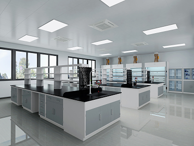 modern laboratory organic inorganic treatment 3d model