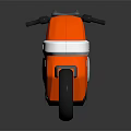 Stylish Modern Orange And White Motorcycle With Streamlined Body And Gray Accents