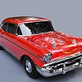 American Retro Car Convertible Muscle Car 3d model