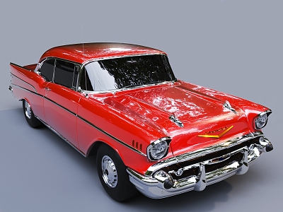 American Retro Car Convertible Muscle Car 3d model