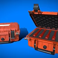 Rugged Orange Cases With Durable Locking Latches And Secure Structure 3d model