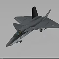 Stealth Fighter Jet With Sleek Gray Body Single Seat Cockpit And Landing Gear