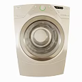 Modern White Front Loading Washing Machine With Transparent Door And Control Panel 3d model