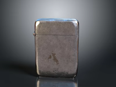 Vintage Silver Metallic Lighter With Classic Design And Smooth Surface 3d model