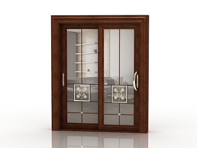 Jianou solid wood door interior door 3d model