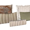 Velvet Throw Pillows With Fringe Leopard Print Striped Dotted Patterns Brown Green White