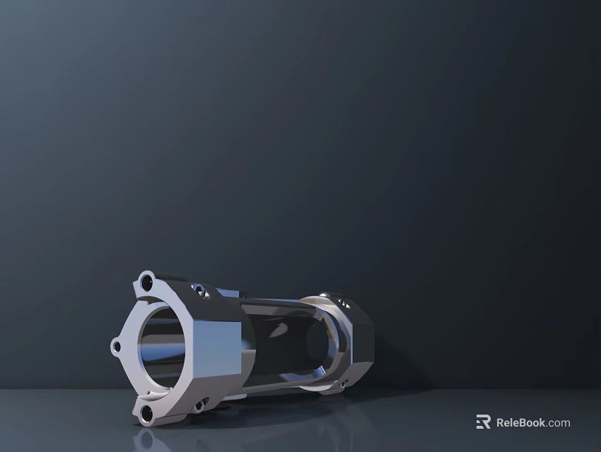 Metal Mechanical Part With Holes And Metallic Shine On Dark Background 3d model 
