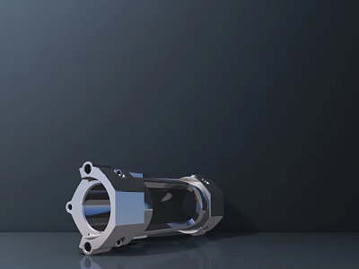 Metal Mechanical Part With Holes And Metallic Shine On Dark Background 3d model