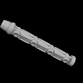 White Cylindrical Mechanical Part With Multiple Circular Components On Black Background 3d model