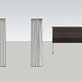 Gray Vertical Blinds and Brown Horizontal Blinds Display on White Wall