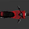 Red Modern Scooter With Black Seat Rearview Mirror And Exhaust Pipe Design