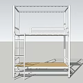 Modern Bunk Bed With Metal Frame Wooden Slats Ladder And Safety Rails