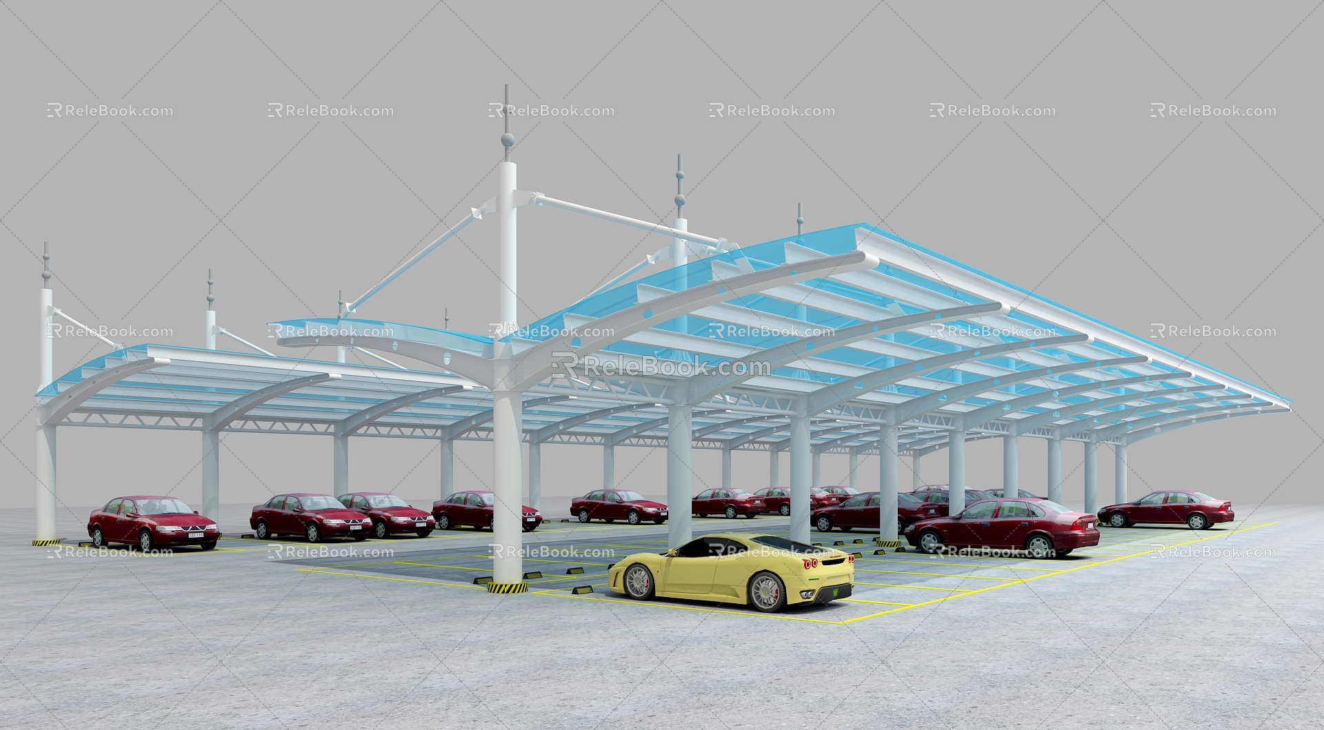 Outdoor parking shed 3d model