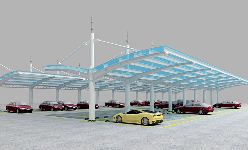 Outdoor parking shed 3d model