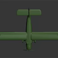 Green Biplane Airliner Model With Detailed Wings Propeller And Static Display On Dark Background