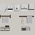 Bathroom Accessories Wall Mounted Toilet Paper Holder Soap Dispenser Tissue Box Towel Rack With Towels
