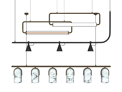 Modern chandelier long chandelier combination model