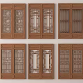 New Chinese-style openwork window retro window grilles openwork window 3d model