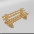 Wooden Leisure Bench With Slatted Design And Simple Structure For Outdoor Garden Use