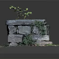 Stone Garden Structure With Stacked Stones Green Plants Grass And Soil