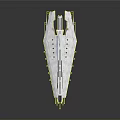 Sleek Modern Luxury Yacht Exterior With White Hull Yellow Accents And Streamlined Design