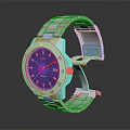 Modern Metallic Watch Featuring Silver Stainless Steel Strap And Black Dial With Index Markers