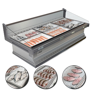 Modern Freezer Supermarket Seafood Freezer 3d model