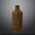 Textured Orange Copper Vase On Dark Reflective Surface With Smooth Gradient Background