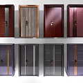 Various Double Door Designs With Different Colors And Panel Patterns For Home Interiors 3d model
