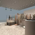 Clothing Store Interior Design With Clothing Racks Mannequins Decorative Plants And Modern Lighting