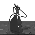 Black Elliptical Trainer With Display Screen And Handlebars For Home Gym Workout