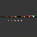 Row of Colorful Baseball Bats and Balls as Sports Equipment
