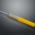 Household Utility Tool With Yellow Handle And Coiled Silver Metal Shank